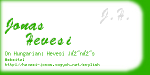 jonas hevesi business card